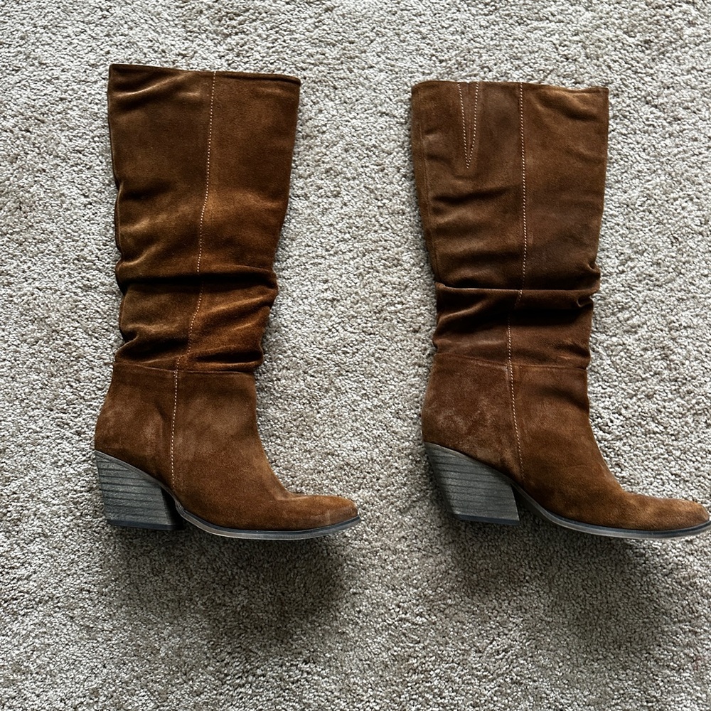Crown Vintage Brown Suede Knee-High Boots